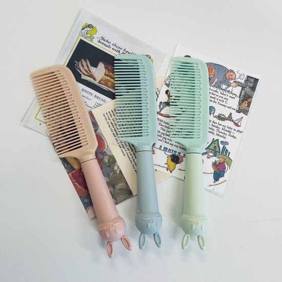 토끼 미니 손 거울 빗 세트 손잡이 화장 이쁜 속눈썹