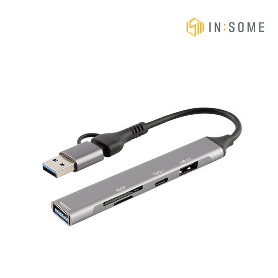 인썸 5in1 USB 3.0 4포트 c타입 멀티 허브 IMH-1