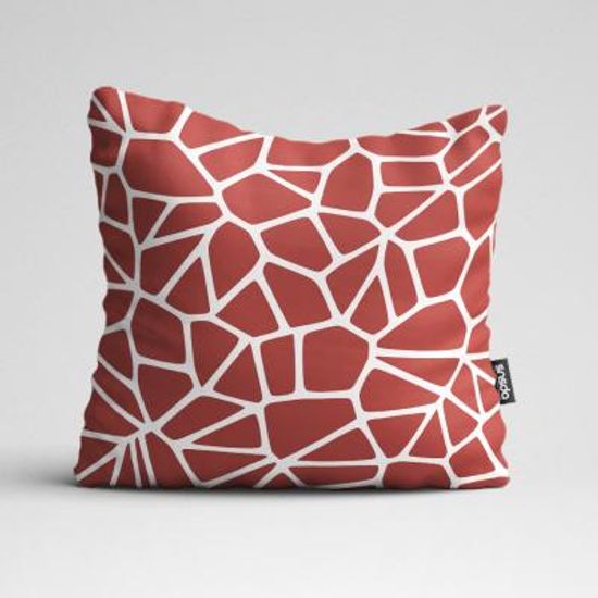 모자이크 레드 인테리어 쿠션 RED34