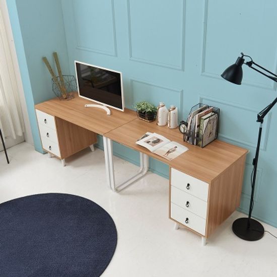 모마 일자형 2인 책상 2400