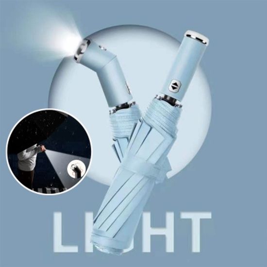 회전 LED 라이트 자동 양산 우산 UV 차단 고급 우양산