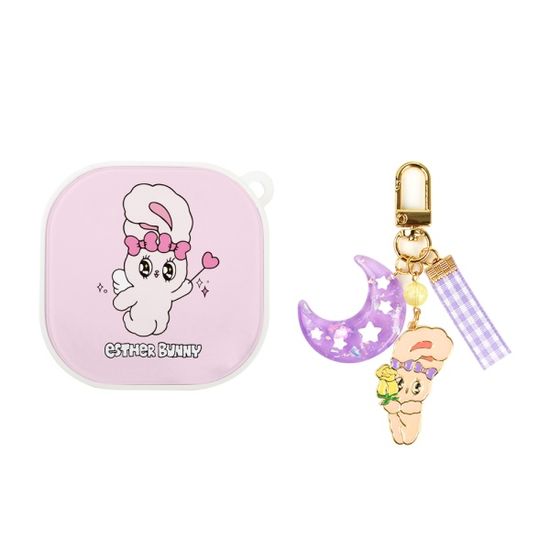 글로시 갤럭시 버즈2 프로 라이브 케이스+라벤더키링