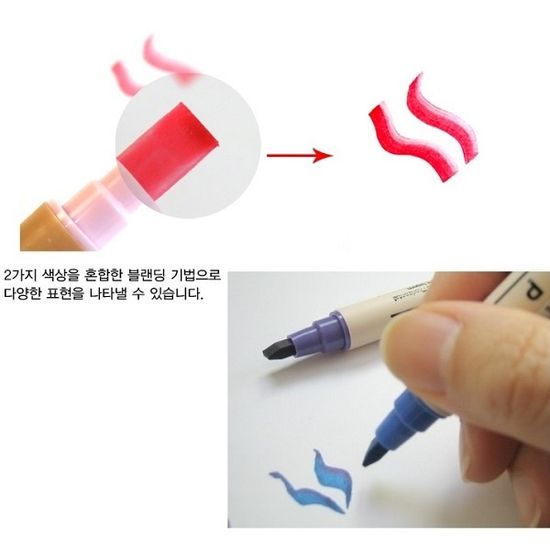 쿠레타케 지그 2/3.5mm 트윈 캘리그라피펜Ⅱ 6색 F124