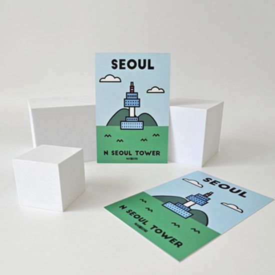 N서울타워 엽서_서울 여행_,랜드마크,기념품_2매1set