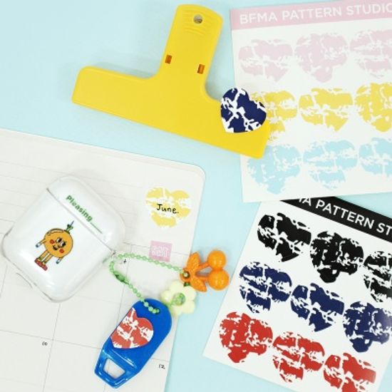 BFMA 마블패턴 하트 스티커 - 핑크