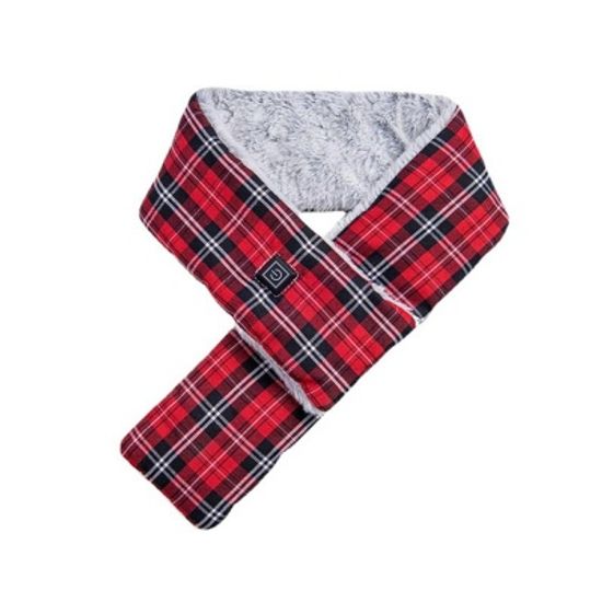 겨울 야외 실내 필수품 충전식 발열 체크무늬 목도리