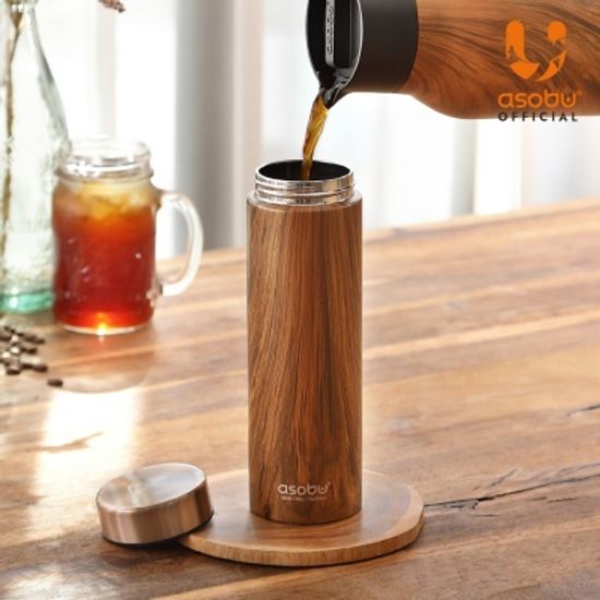 아소부 스텐 진공 텀블러 르바통 우드 500ML