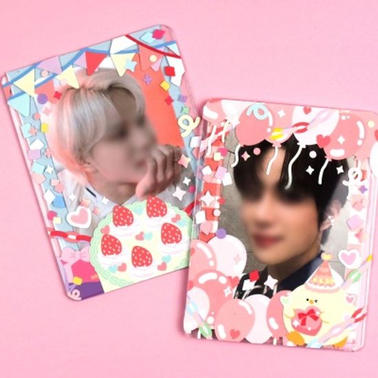 풍선 파티 배경 씰 스티커 - 핑크 파티