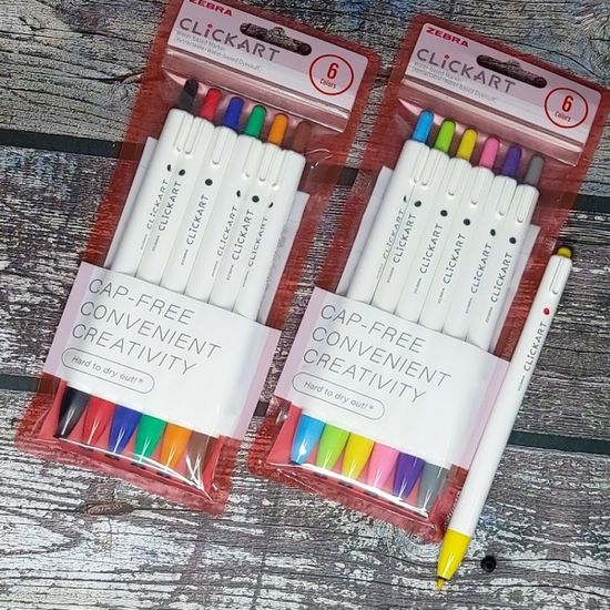 제브라 노크식 다용도 수성 싸인펜 클릭아트 6색세트