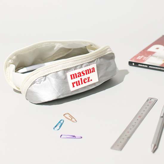 180도 하품 코스메틱 멀티 파우치_글리터리 실버