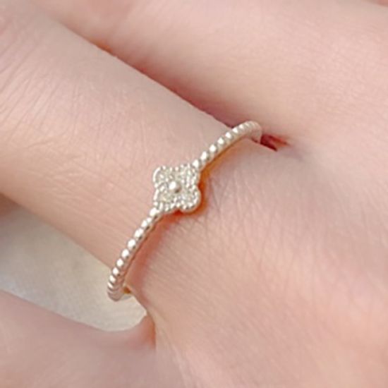 [Silver 925] 클로버 큐빅 반지 (2color)