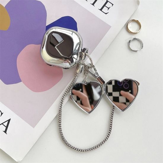 갤럭시 버즈 2 프로 라이브 메탈 미러 스트랩 케이스