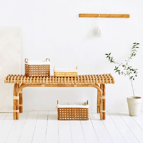 PP라탄 케인 바구니 S/M/L - 2colors