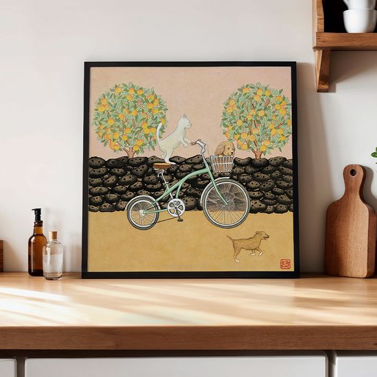 자전거 타기, 루씨쏜 작가 그림
