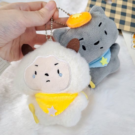 얌얌 턱받이 인형 키링 미니인형 열쇠고리 백참