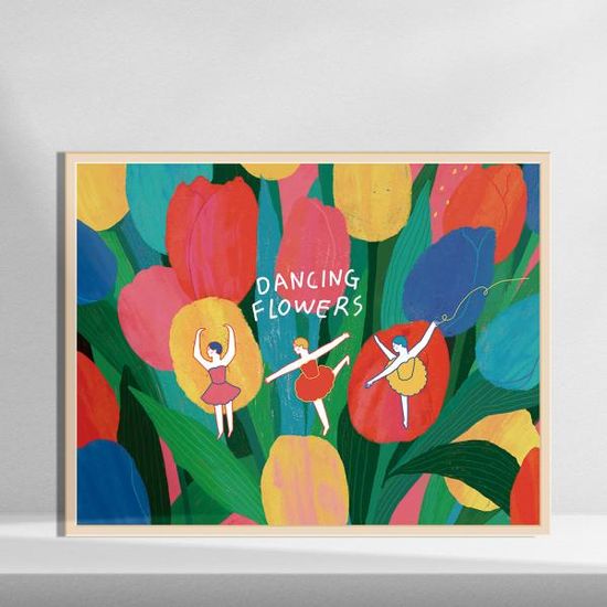 Dancing Flowers, 이쿵 그림 인테리어 거실 액자
