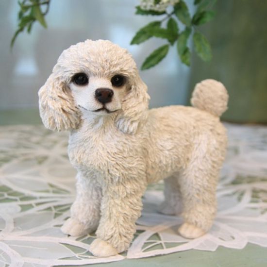 (화이트) 푸들 커플 장식인형