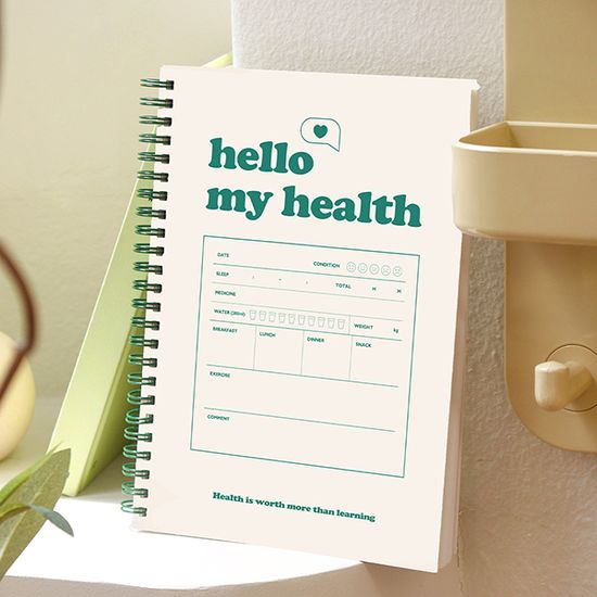 기본 A5 건강 일지(식단, 건강체크, 데일리, 6개월)