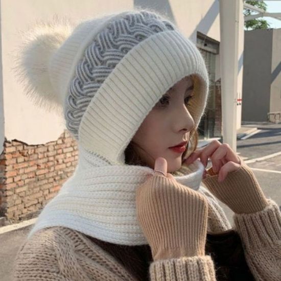 남녀공용 겨울 방한 목도리 데일리 머플러 방울모자