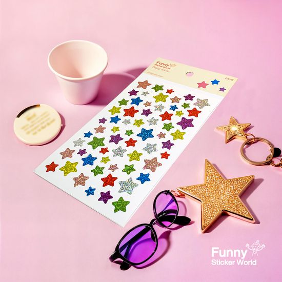 퍼니스티커 80-21 컬러 별 아트지 다이어리데코