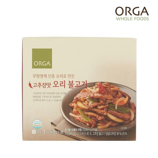 [올가] ORGA 고추장맛 오리 불고기 400g(200g x 2팩)