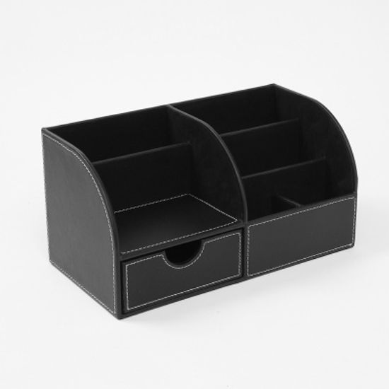 오피스타 가죽 데스크 오거나이저 책상정리 펜꽂이