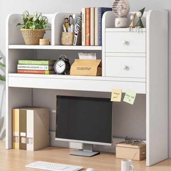 공간활용 책상 책꽂이 선반 2단 (72cm) (화이트)