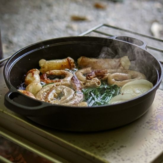 800도씨 에나멜코팅 무쇠 캠핑 전골냄비 30cm