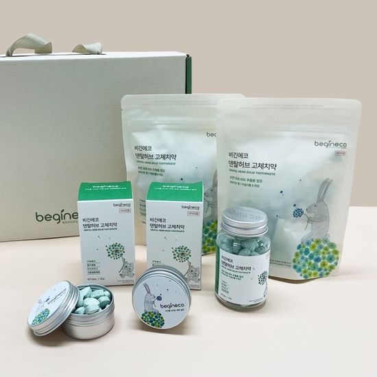 [한정초특가]비긴에코 고체치약 선물세트(선물상자)