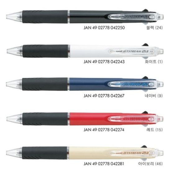 0.5mm 2색볼펜+0.5mm 샤프의 멀티펜-미쓰비시 유니 제트스트림 2&1 MSXE3-500-05