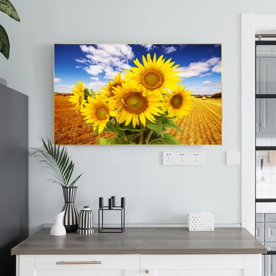 해바라기 그림 액자 우드 프레임 80x40 인테리어