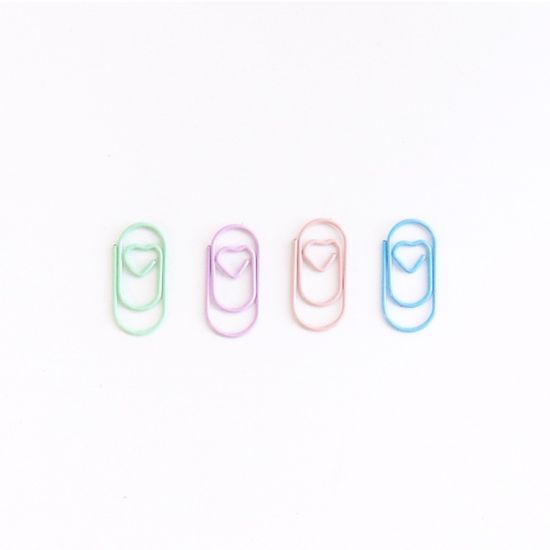 하트 클립 컬러 페이퍼 문서 종이 다꾸 클립 10P+10P