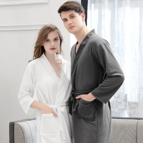 프리미엄 여름 샤워가운 FreeSize 갓샵 와플 목욕가운