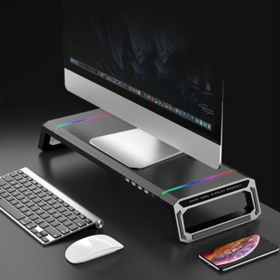 RGB USB 멀티 포트 허브 모니터 받침대 스탠드