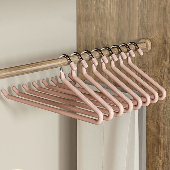 제트 논슬립 바지걸이 10p세트 코팅 옷걸이 살구색
