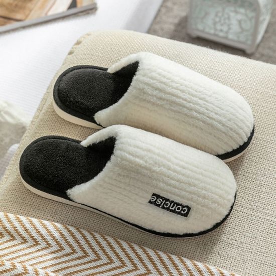 겨울 심플 스트라이프 사무실 병원 거실 털 실내화