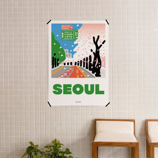 봄 서울 M 유니크 디자인 포스터 여의도 벚꽃
