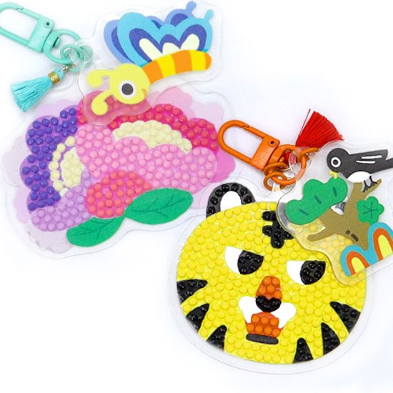 전통 민화 보석십자수 키링 (2종 택1)