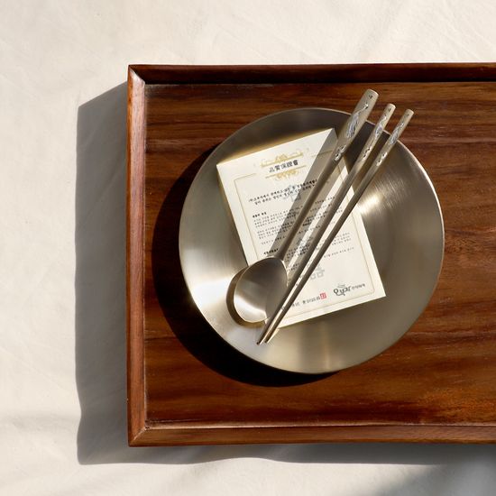  [케이스] 방짜유기 은상감 국산 수저 2벌 3종 택1