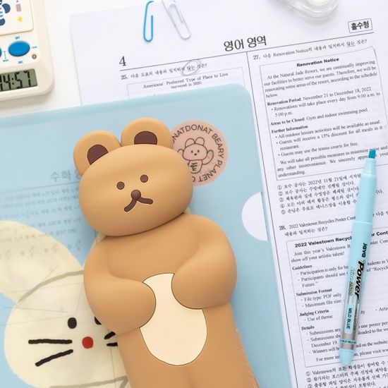 DONATDONAT 베어 실리콘 필통