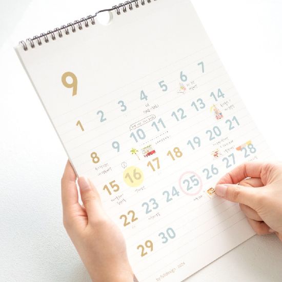 바이풀디자인 월 캘린더 라지 2024년
