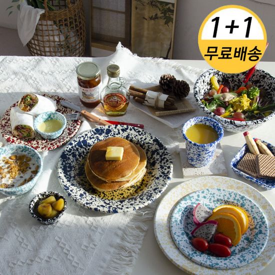 크로우캐년 마블 법랑 캠핑그릇 D18 샐러드볼 1+1