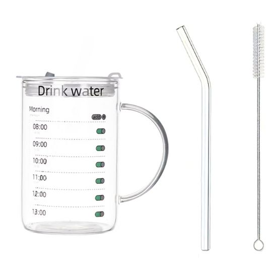 건강한 습관 유리 텀블러 스트로,스트로 브러시 세트
