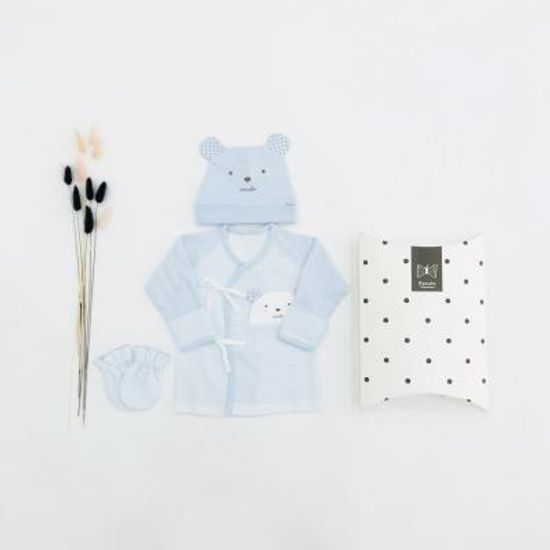 곰돌이M 출산선물세트(저고리+모자+손싸개)_사계절용