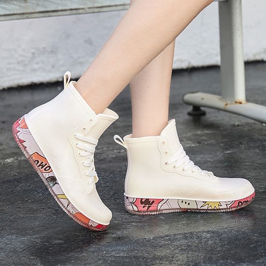 [아일렌]여성용 하이탑 운동화 레인부츠(245mm) (화이