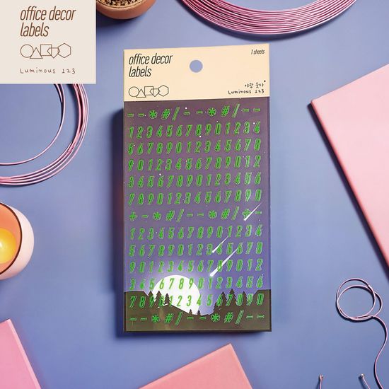 퍼니스티커 LM-002 123 야광 숫자 PVC 오피스데코
