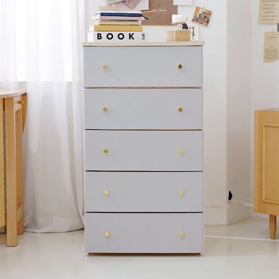 데이지 우드상판 서랍장 3단 4단 5단 6단 골드핸들