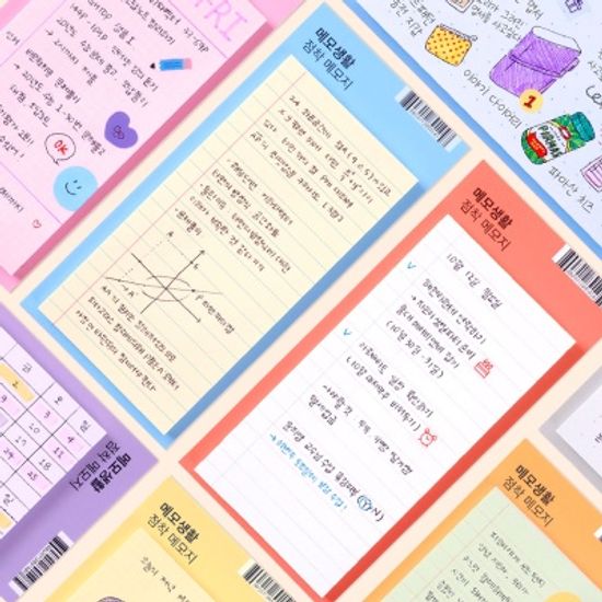리훈 메모생활 컬러노트 점착메모지 그리드 라인 도트