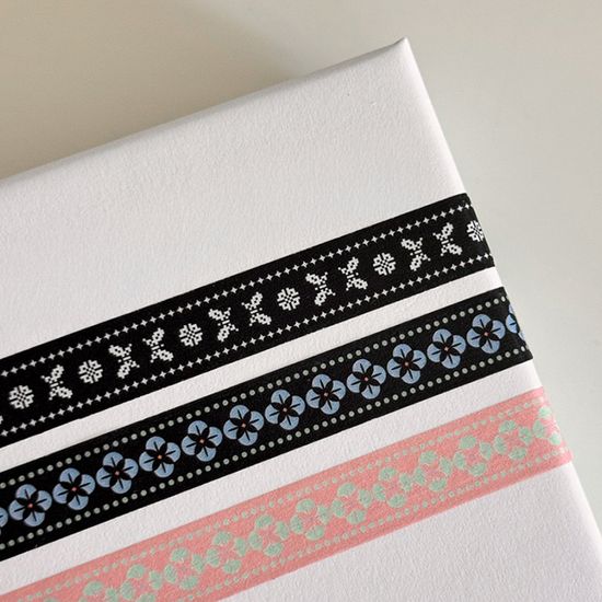 글로우 패턴 마스킹 테이프 3종 (블랙,핑크,블루)