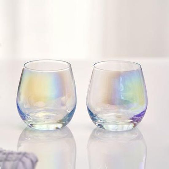 홀로그램 오로라 미네 320ml 2P 홈카페유리컵